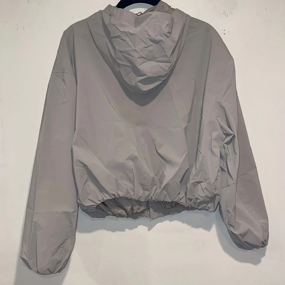 Girl’s Beige Hooded Jacket Size 14 | Logo Zip Front | NWT Warm Lined Coat